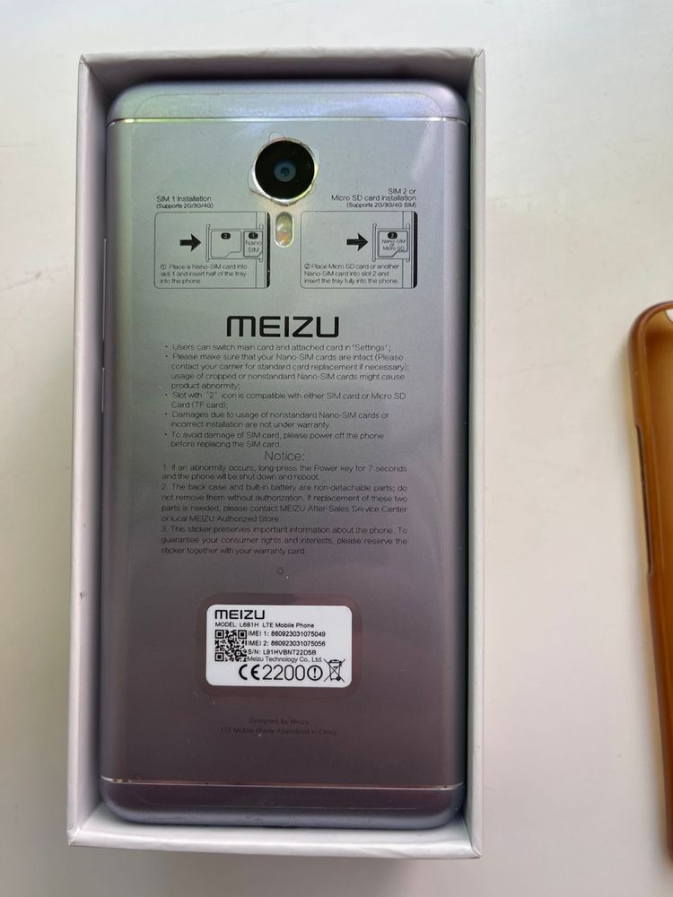 Продам свой телефон M3 Note 16GB gray Meizu