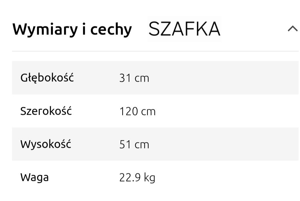 Szafka wisząca nad biurko BRW