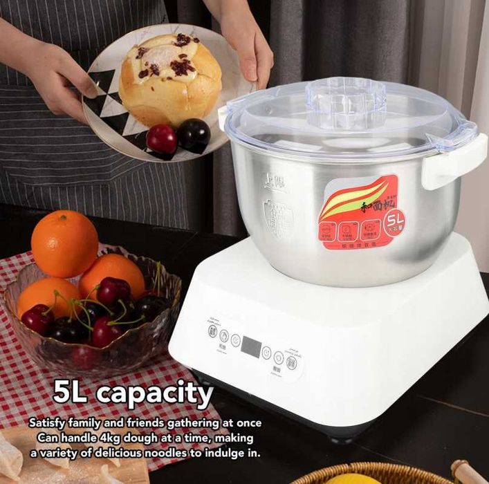 Automatyczny mikser do ugniatania ciasta 5L stal funkcja fermentacji