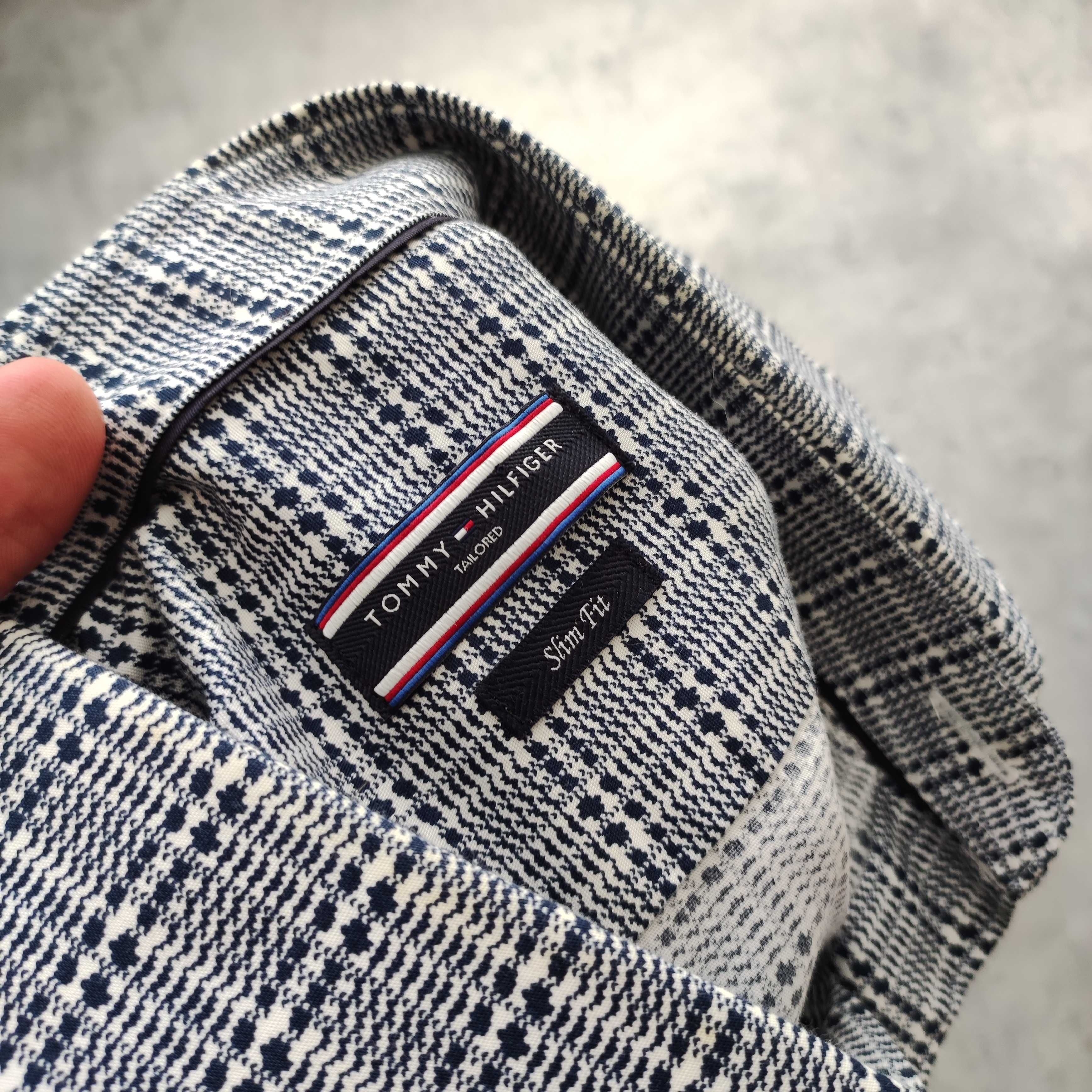MĘSKA Elegancka PREMIUM Koszula Drobna Kratka Tommy Hilfiger Bawełna