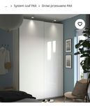 Drzwi do ikea PAX, HASVIK 150x236 biały połysk Z PROWADNICAMI