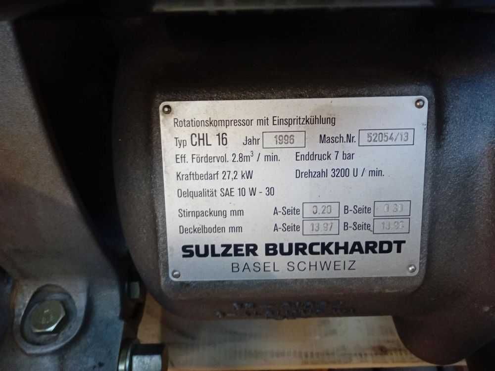 Kompresor Łopatkowy Sulzer Śrubowy Piaskowanie 2,8m3 7bar NOWY Garbus