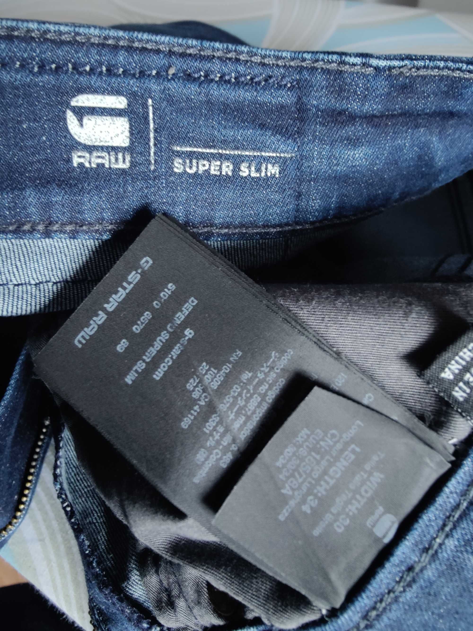 Джинсы G-star Raw Defend super slim jeans Holland w30 stretch navy.