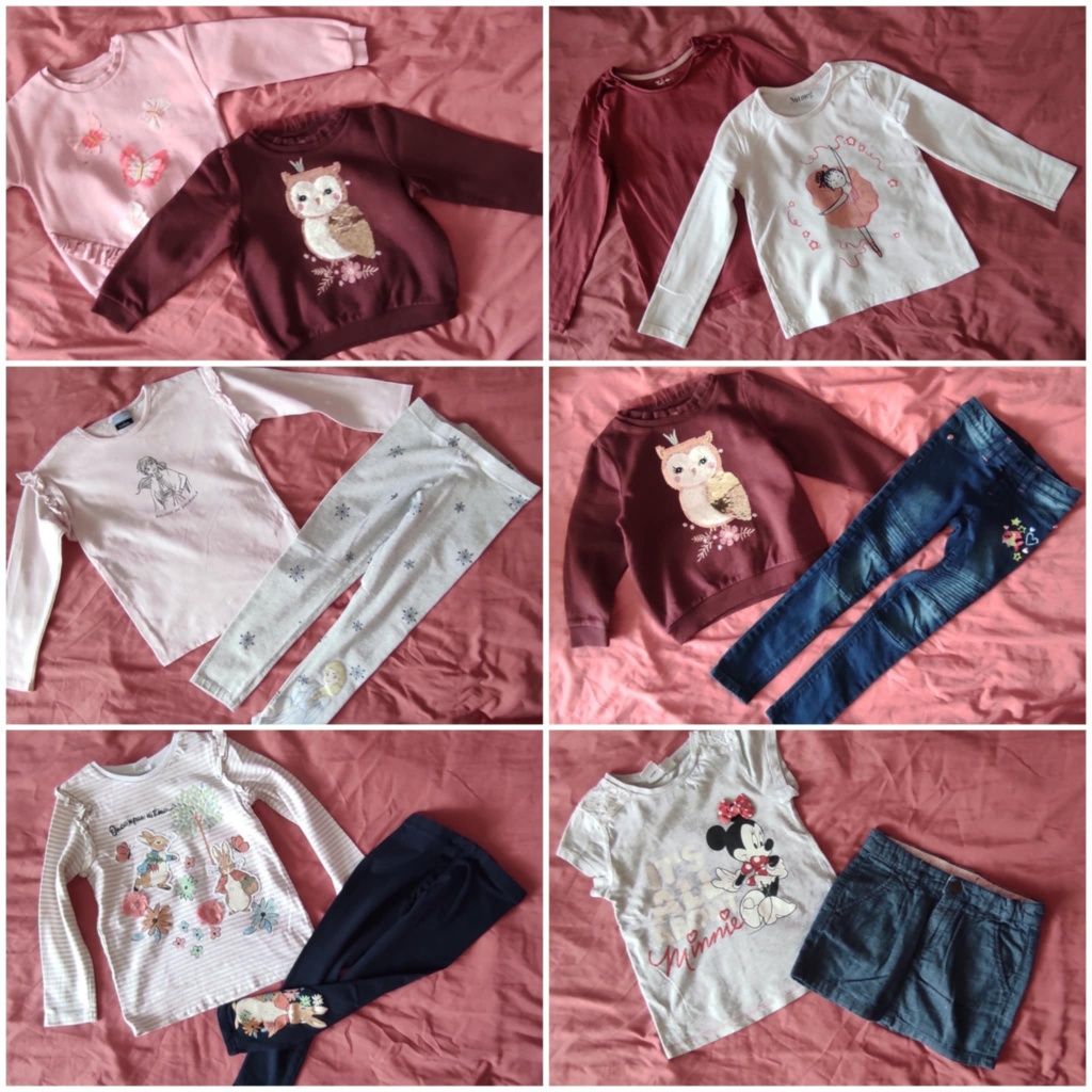 Mega Paka 50szt dziewczynka 104-110 getry bluzki spódniczki H&M Next