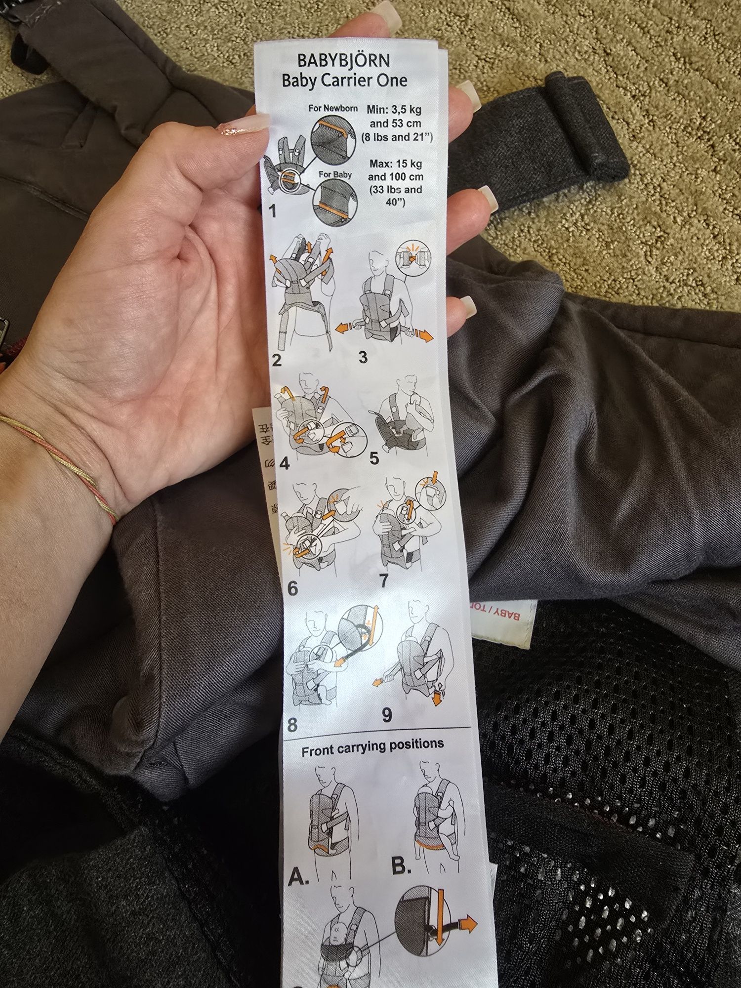 Рюкзак-кенгуру для немовлят BabyBjorn ONE Denim Grey