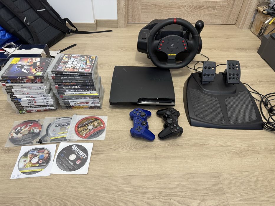 Zestaw PlayStation 3 pad kierownica 31 gier