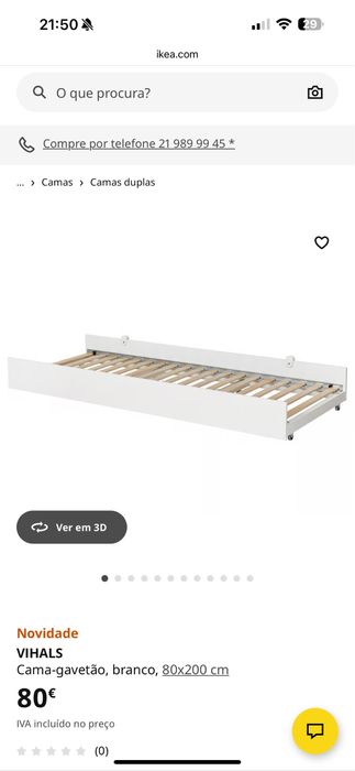 Cama de solteiro dupla