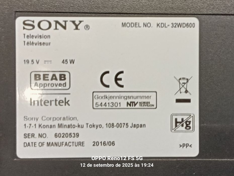 Smart TV Android SONY_32"_Ecran 81cm
Tamanho- 32" (81 cm na diagonal d