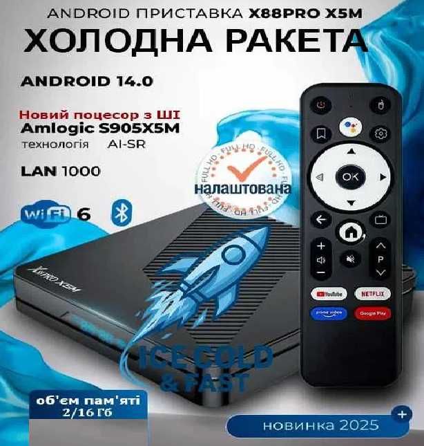 Смарт ТВ приставка X96 M200  2-4/32-64 Гб Smart TV Box Android 14 X88