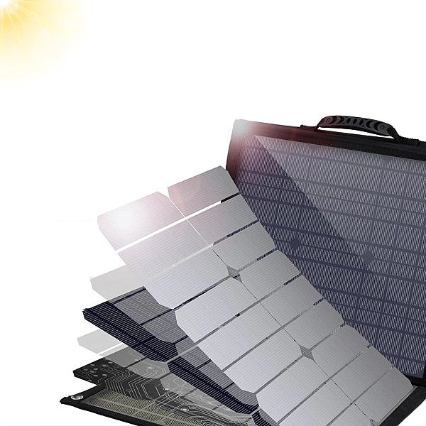 Choetech duża ładowarka solarna 80W rozkładana DC, USB C, 2x USB PD, Q