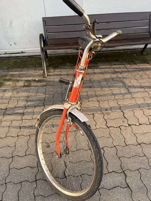 Skladak rower skladany PRL pomaranczowy