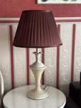 Duża lampa stołowa ecru brąz ciężka 60cm