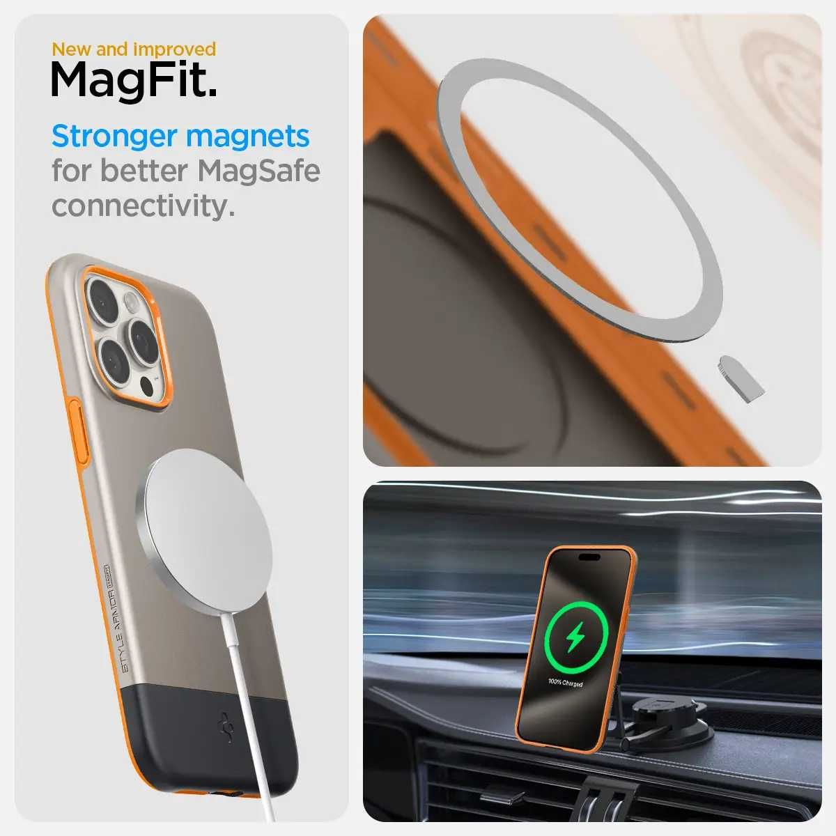 Чехол Spigen Style Armor MagFit для iPhone 15 Pro Max Alpine Gold