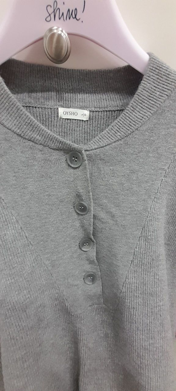 Oysho sweter szary z guzikami rozmiar L Nowy
