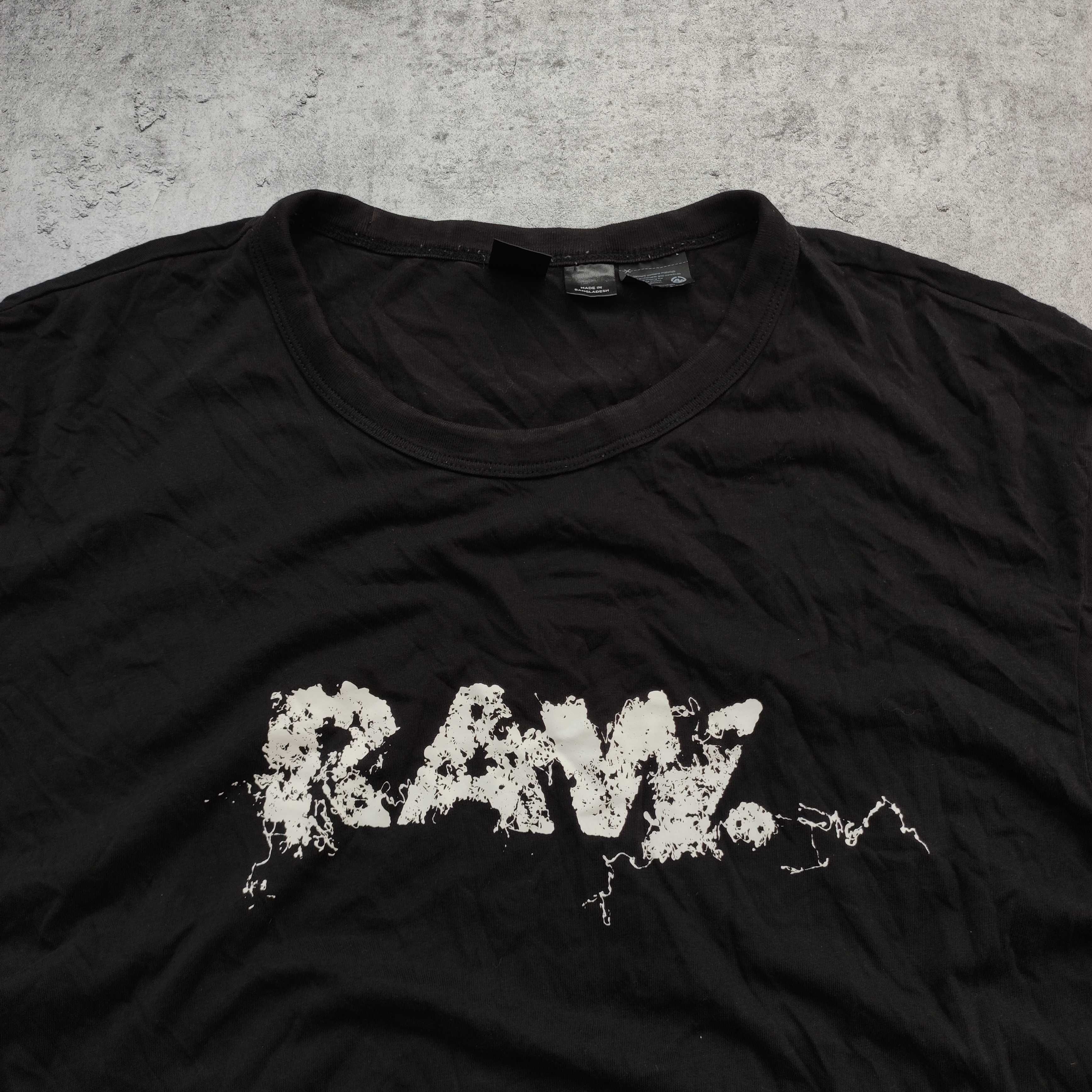 MĘSKA Koszulka PREMIUM Czarna Duże Logo Gstar RAW Bawełna Lekka G-Star