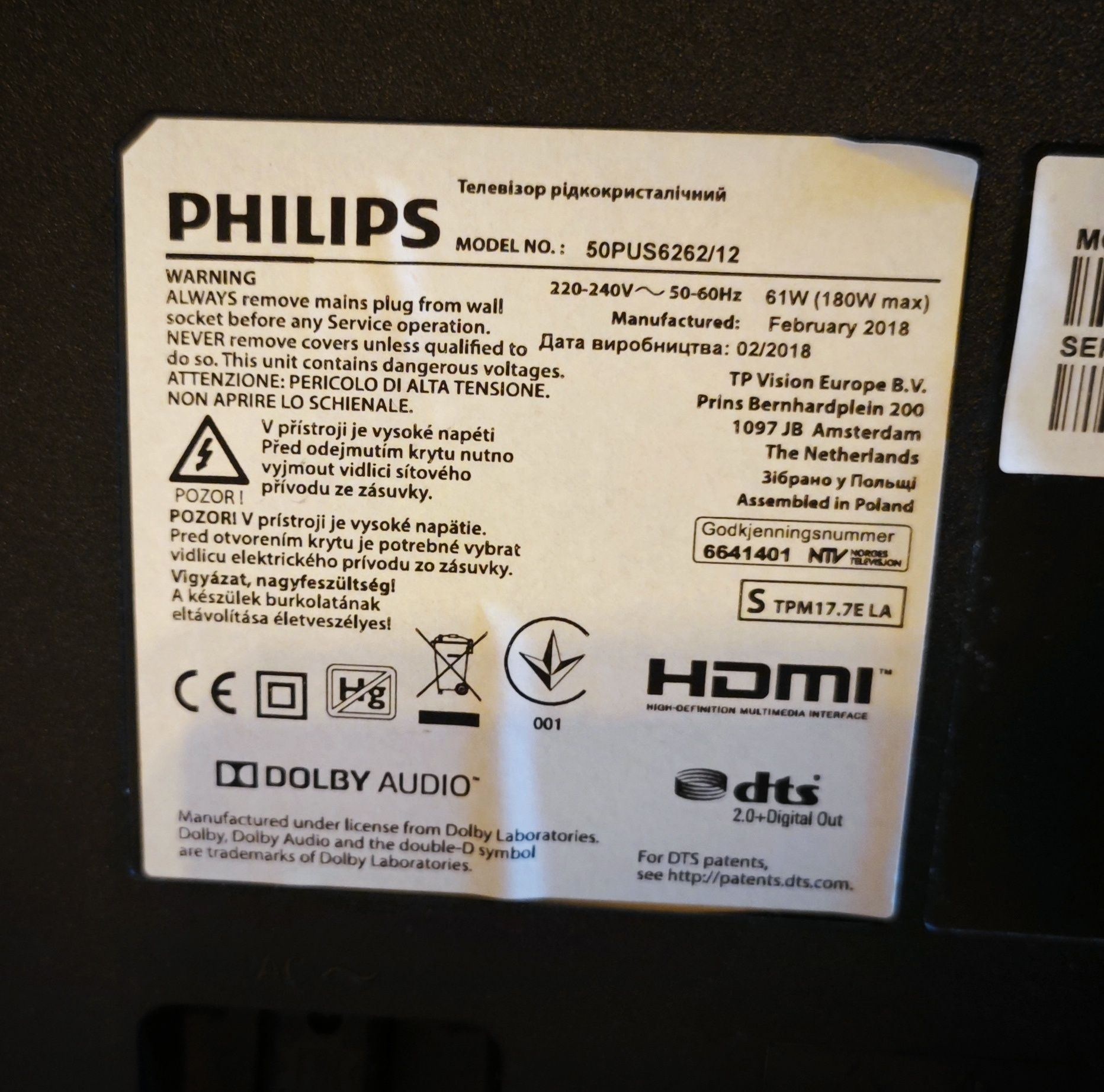 Telewizor Philips 50 cali Smart TV ambilight
