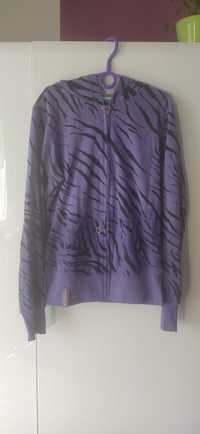 Bluza z kapturem fioletowa zebra 140 - 146 cm