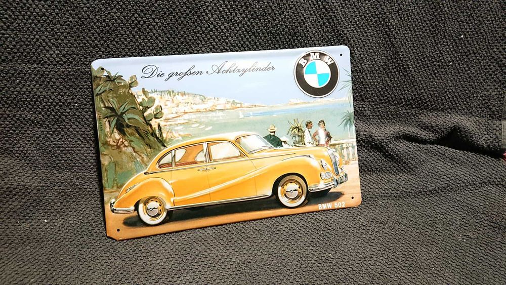 B.M.W -tablica metalowa dekoracyjna na ścianę o wymiarach 20 x 30 cm