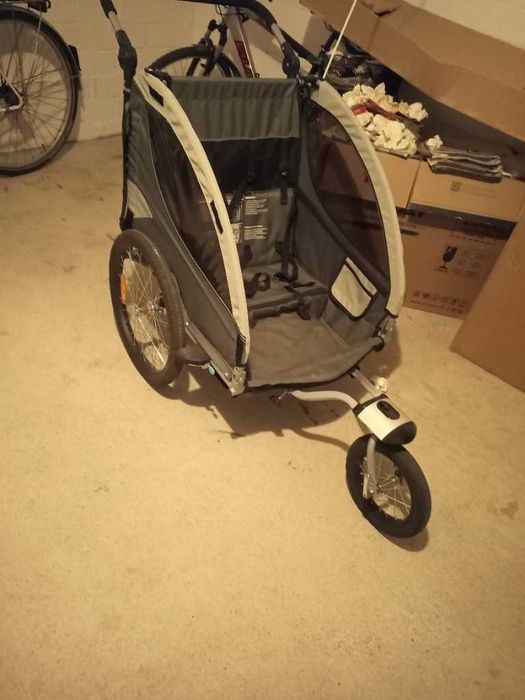 Przyczepka rowerowa KESSER Premium 2w1 z podwójnym zawieszeniem