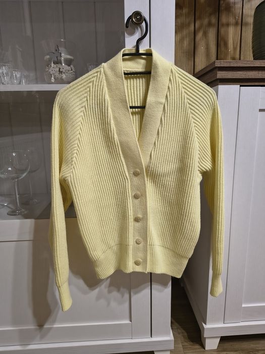 Kardigan żółty sweter rozpinany