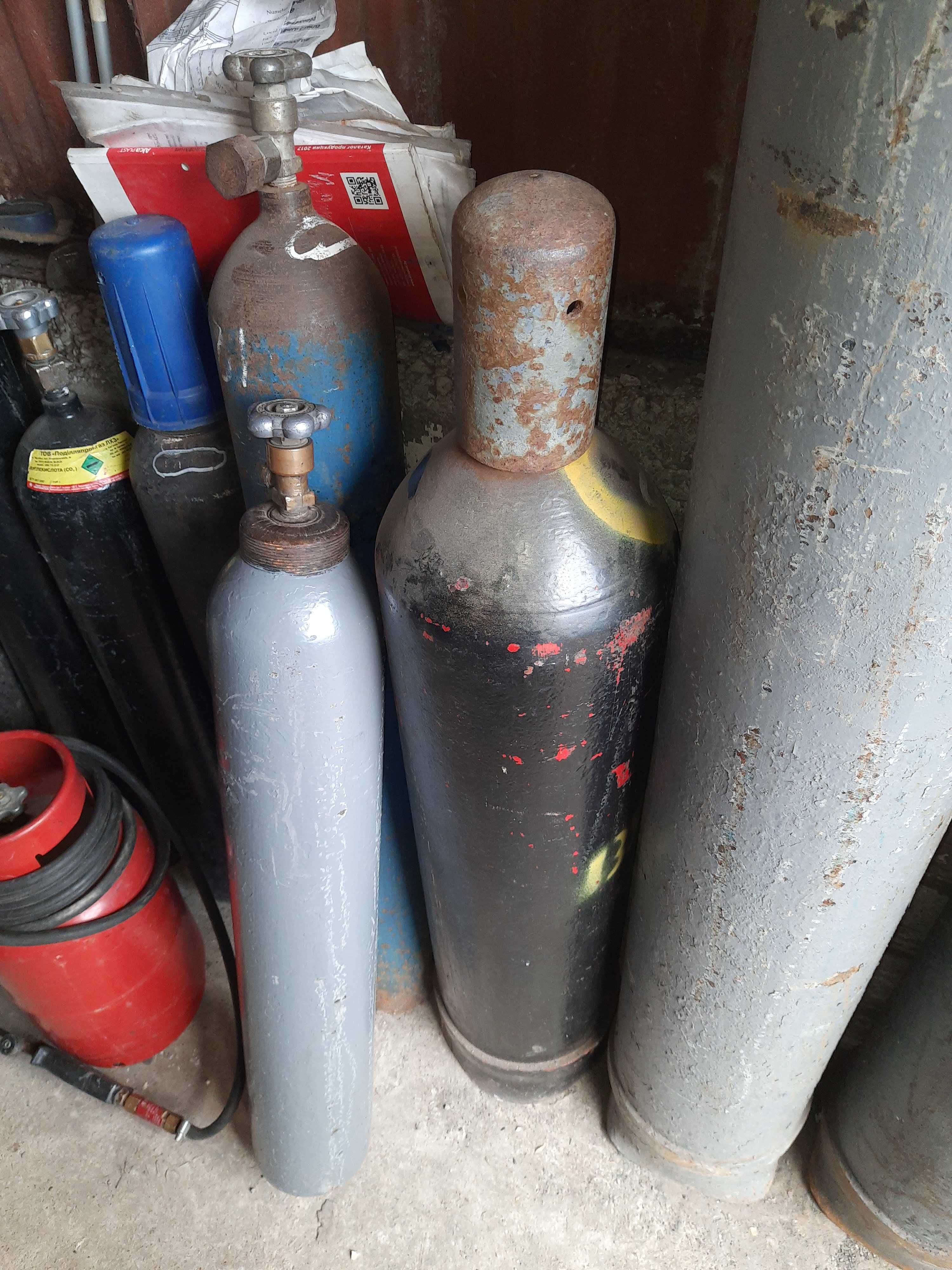 Посудина для газів: кисеньвуглекислотааргоназотгелійпропан