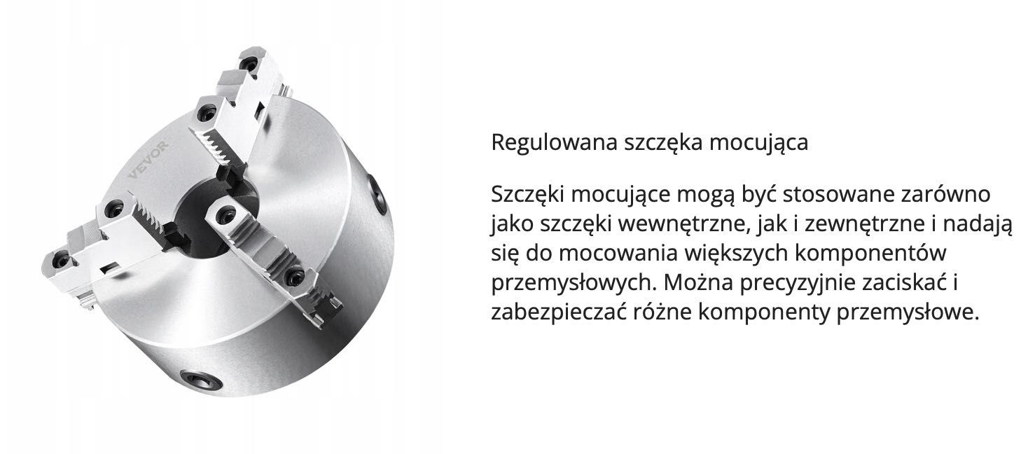 UCHWYT TOKARSKI 3 Szczękowy 200 mm Stal Hartowana Samocentrowanie