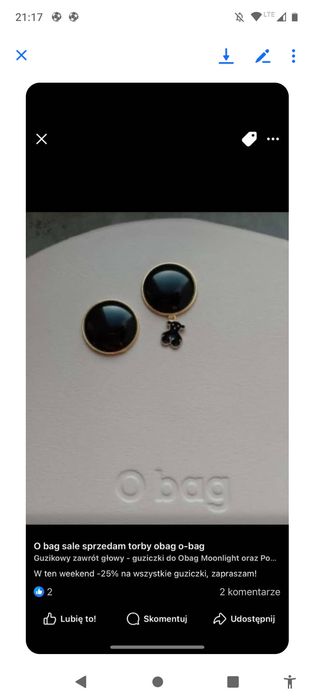 Guziki do obag moonlight