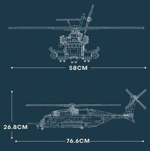 ЕКСКЛЮЗИВ. 77 см! Конструктор. Транспортний вертоліт (2192 деталі).