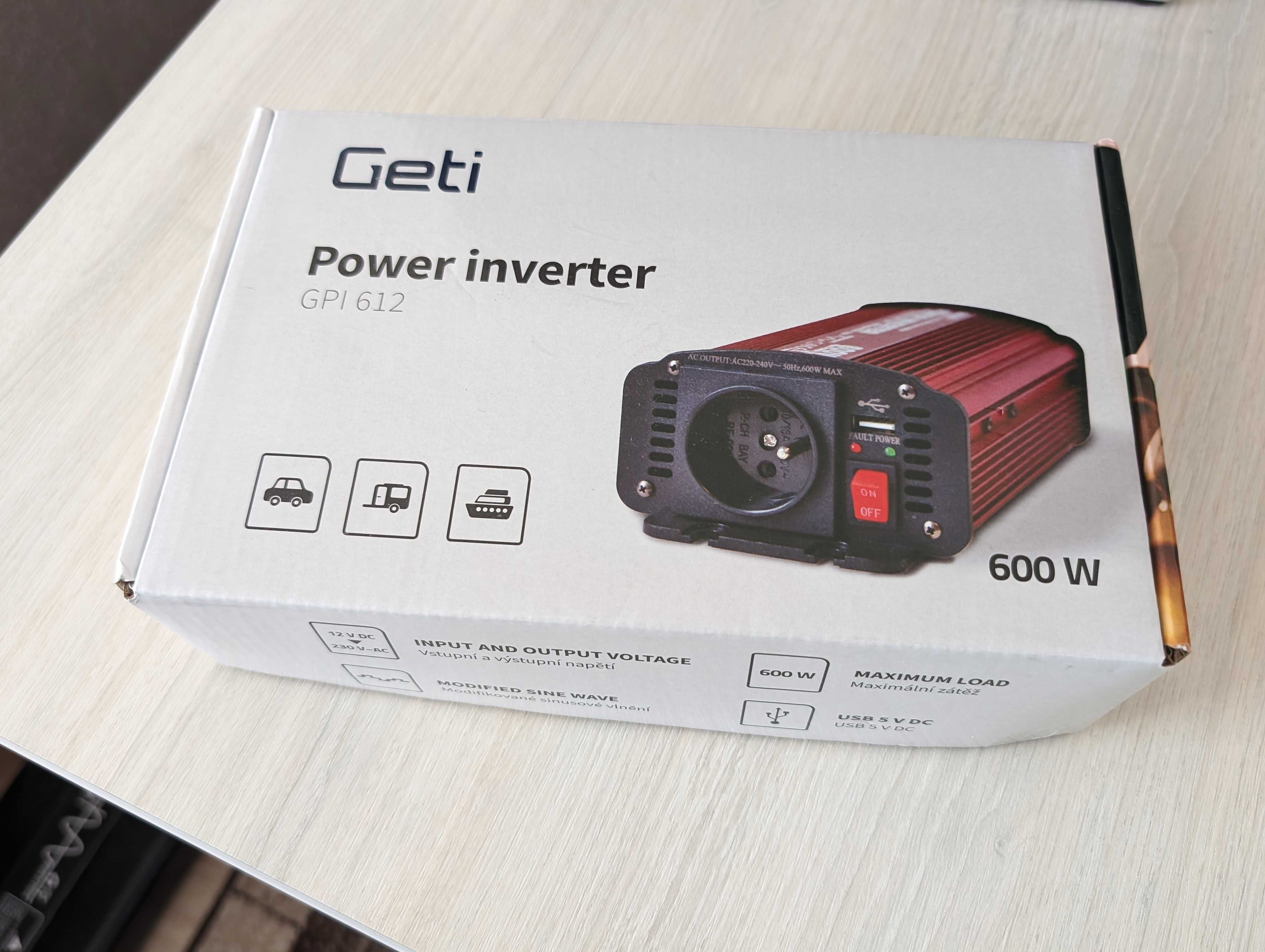 Інвертор (перетворювач напруги) мод. синус 600W/12/230V + USB