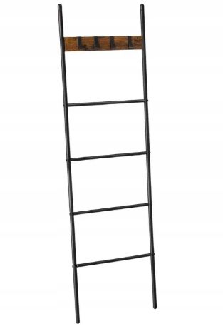 Vasagle Regał Z Nachyloną Drabiną, Wieszak Na Ręczniki Lls016B01