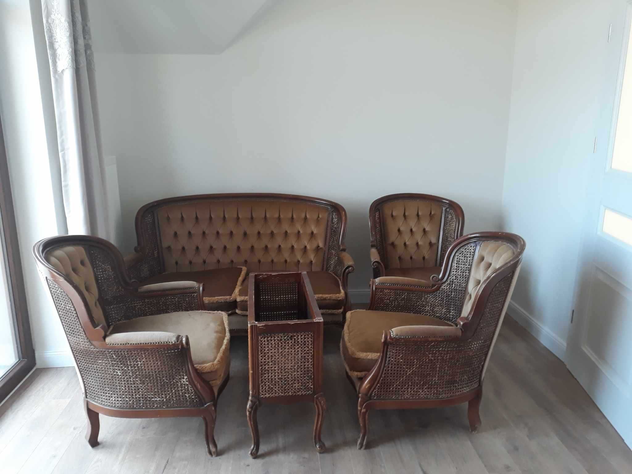 Komplet Zestaw Wypoczynkowy Ludwikowski sofa  3 fotele i stolik