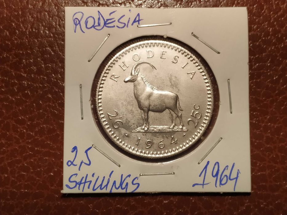 A310 moeda de 2,5 shillings de 1964 (animais) Rodésia-países extintos