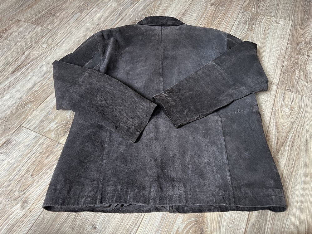 kurtka skórzana zamszowa męska marynarka brązowa jesienna 56 XL / XXL