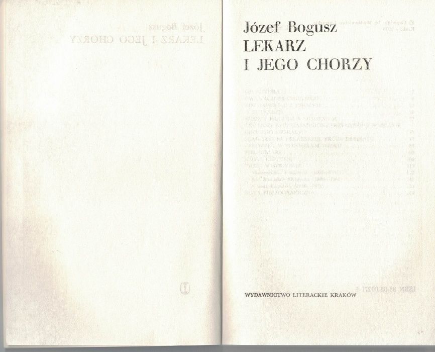 Lekarz i jego chorzy Józef Bogusz