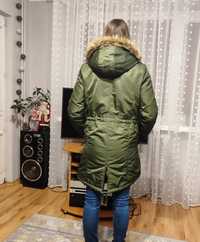 Zielona khaki kurtka parka L 40