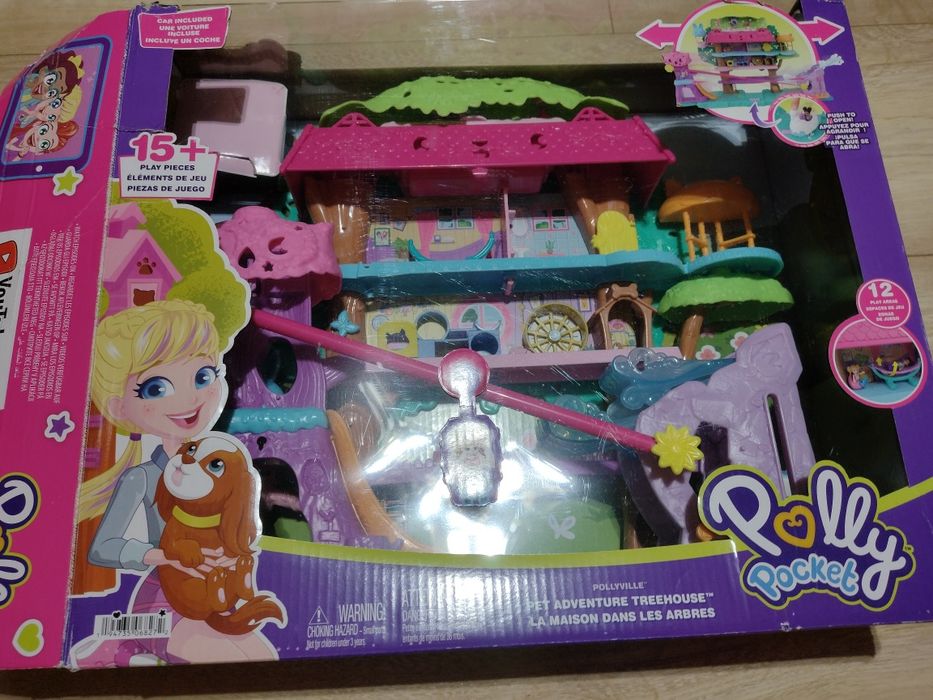 Domek na drzewie Polly Pocket Pollyville Pet Adventure to świetny, duż