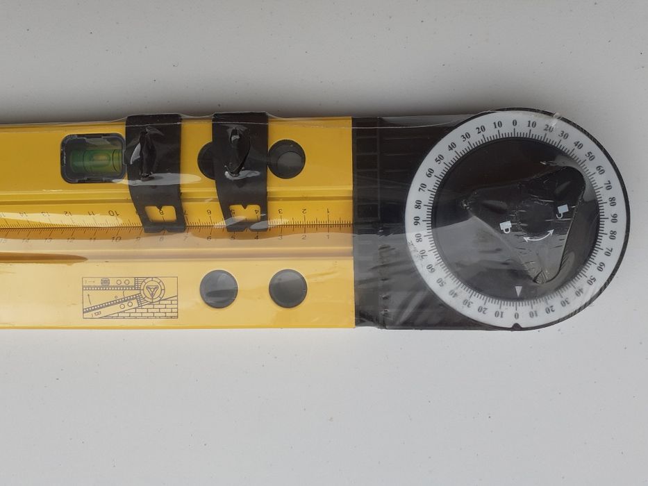 Transferidor de ângulo com nível de bolha Powerfix