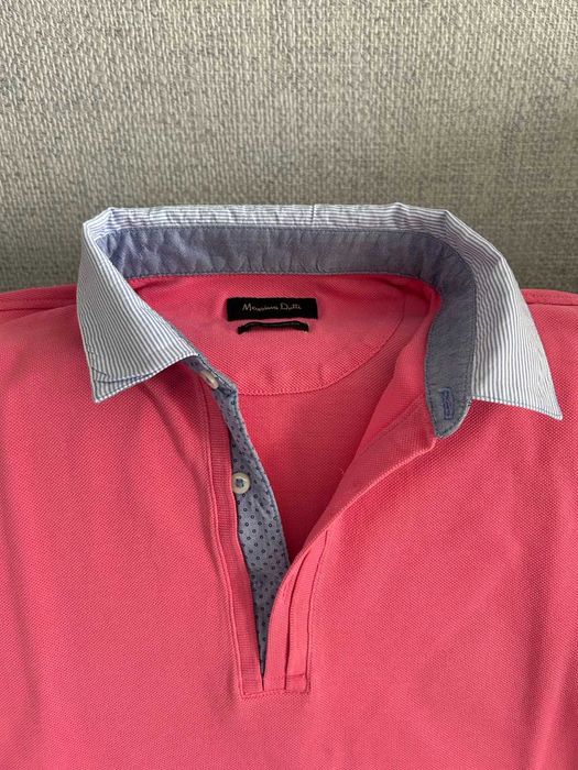 Koszulka polo męska Massimo Dutti różowa rozm L