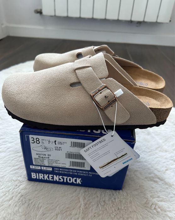 Birkenstock boston klapki chodaki skorzane zamszowe ze skory 38 24cm