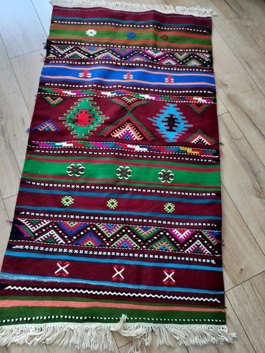 Unikatowy dywan makata kilim gobelin Cepelia ręcznie tkany Nowy 70-te