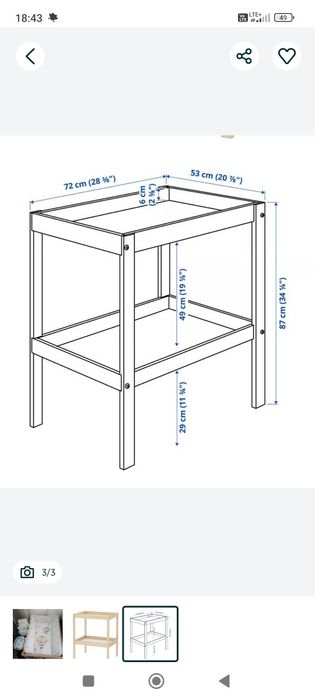 Ikea Sniglar Stół Do Przewijania Przewijak Dziecka
