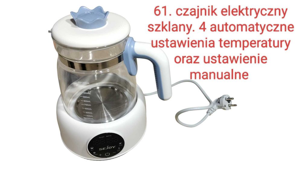 Czajnik elektryczny z regulacją temperatury szklany Seyoj 1,2l