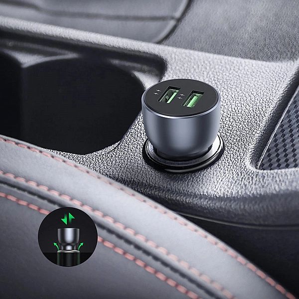 Ugreen szybka ładowarka samochodowa 2x USB 36W Quick Charge SCP FCP AF