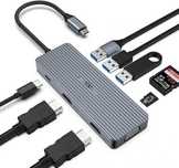 Hub USB C Dual HDMI górny adapter 9w1 stacja dokująca