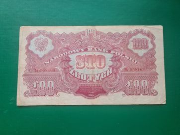 Sprzedam banknot 100 złotych z 1944r, seria TA