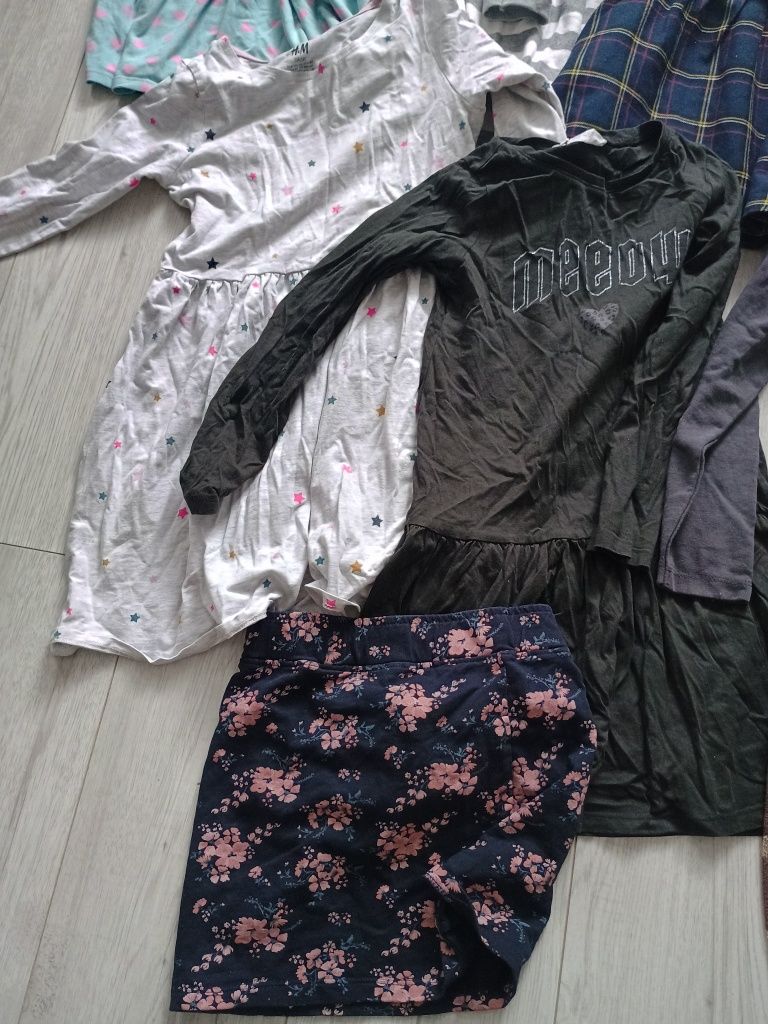 Zestaw 9 szt hm h&m 122 128 sukienki długi rękaw