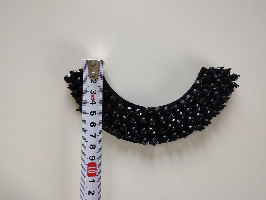 Kołnierzyk, naszyjnik koraliki wstawka dekoltowa czarna