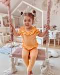 Zula Handmade zestaw komplet bluzka + legginsy falbanki 116 cm