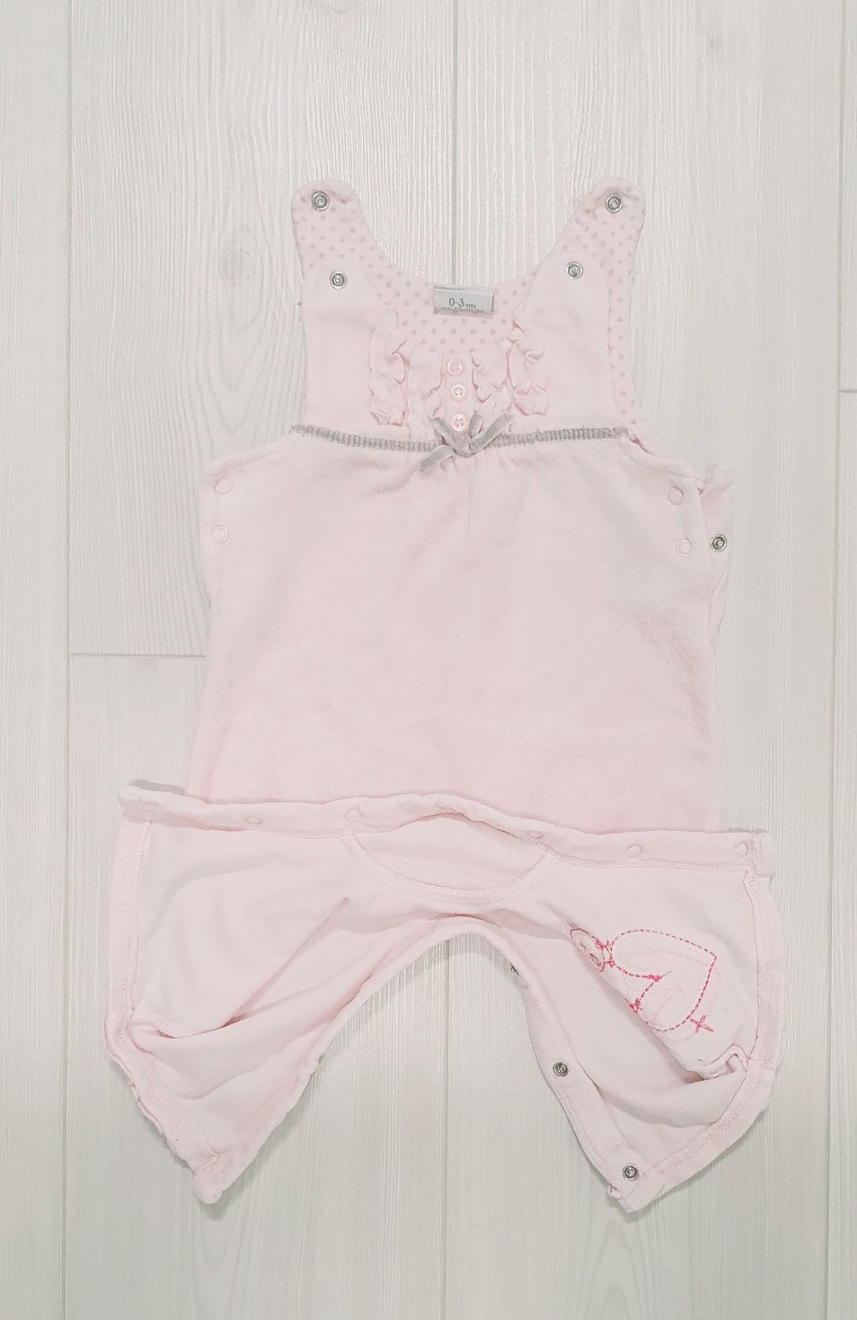Розовый полукомбинезон для новорождённых Miniclub, 62 размер