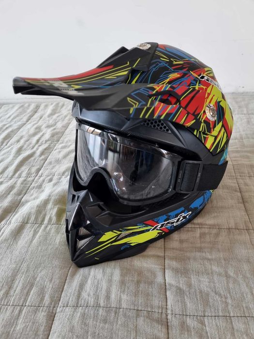 Kask crossowy HORN H211 POINT – rozmiar S (junior) + Gogle gratis